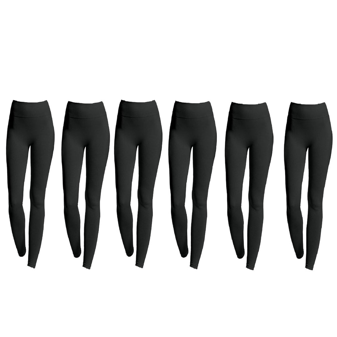 6-Piece Womens Ultra-Soft High-Waist Fleece-Lined Leggings Cozy Winter Warmth and Comfort Image 1