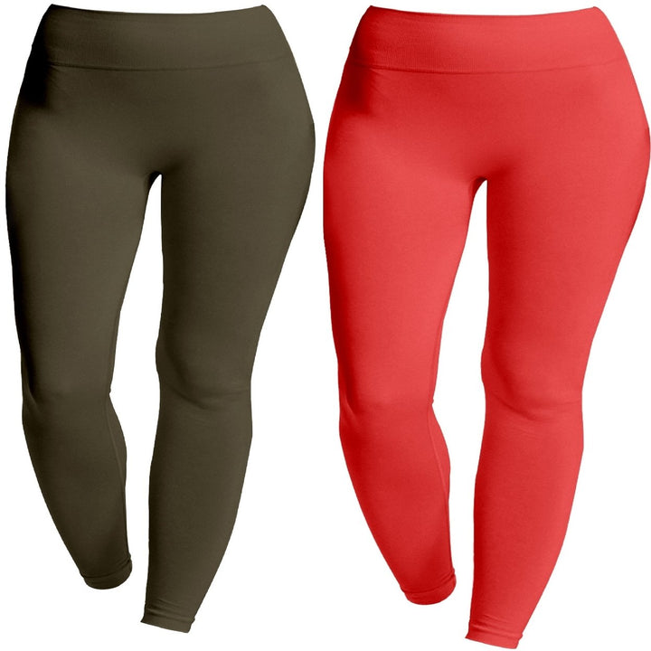 2-Piece Womens Ultra-Soft High-Waist Fleece-Lined Leggings Cozy Winter Warmth and Comfort Image 10