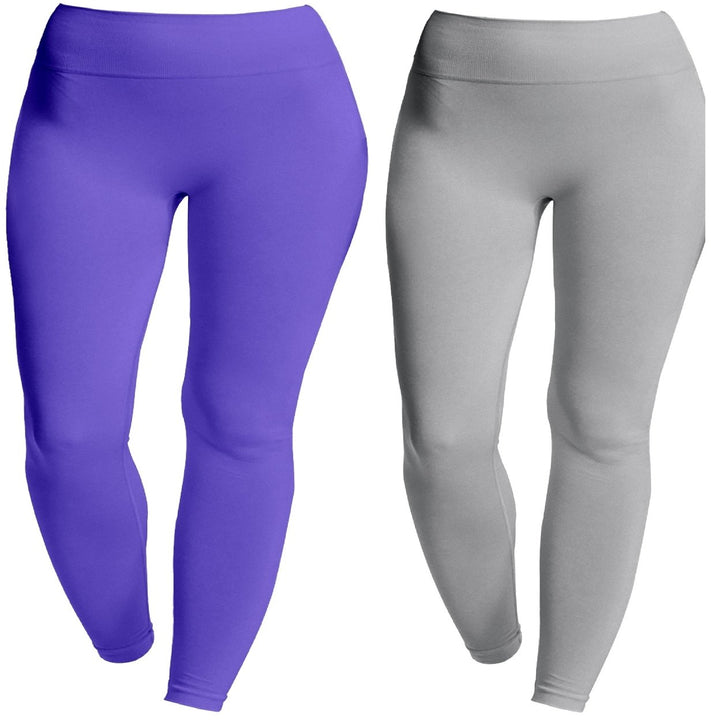 2-Piece Womens Ultra-Soft High-Waist Fleece-Lined Leggings Cozy Winter Warmth and Comfort Image 11