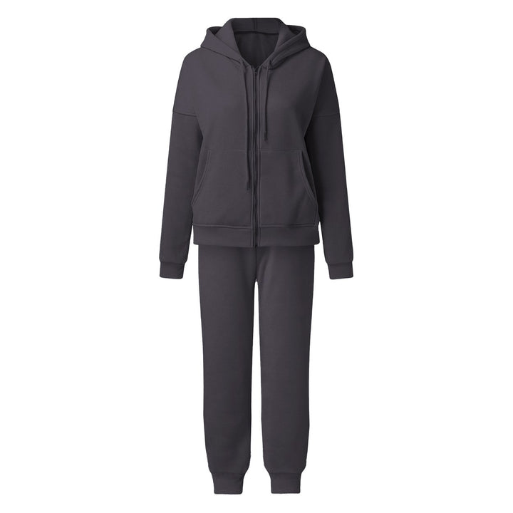 2-Piece Womens Full Zip Fleece Set Cozy Hoodie and Jogger perfect for Lounging and Outdoors Image 9