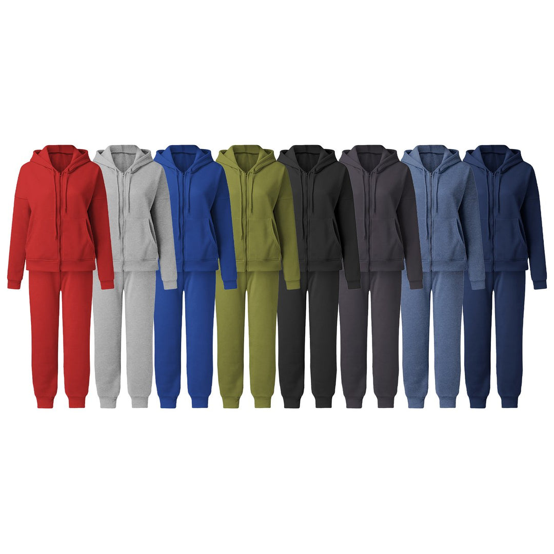 4-Piece Womens Full Zip Fleece Set Cozy Hoodie and Jogger perfect for Lounging and Outdoors Image 2