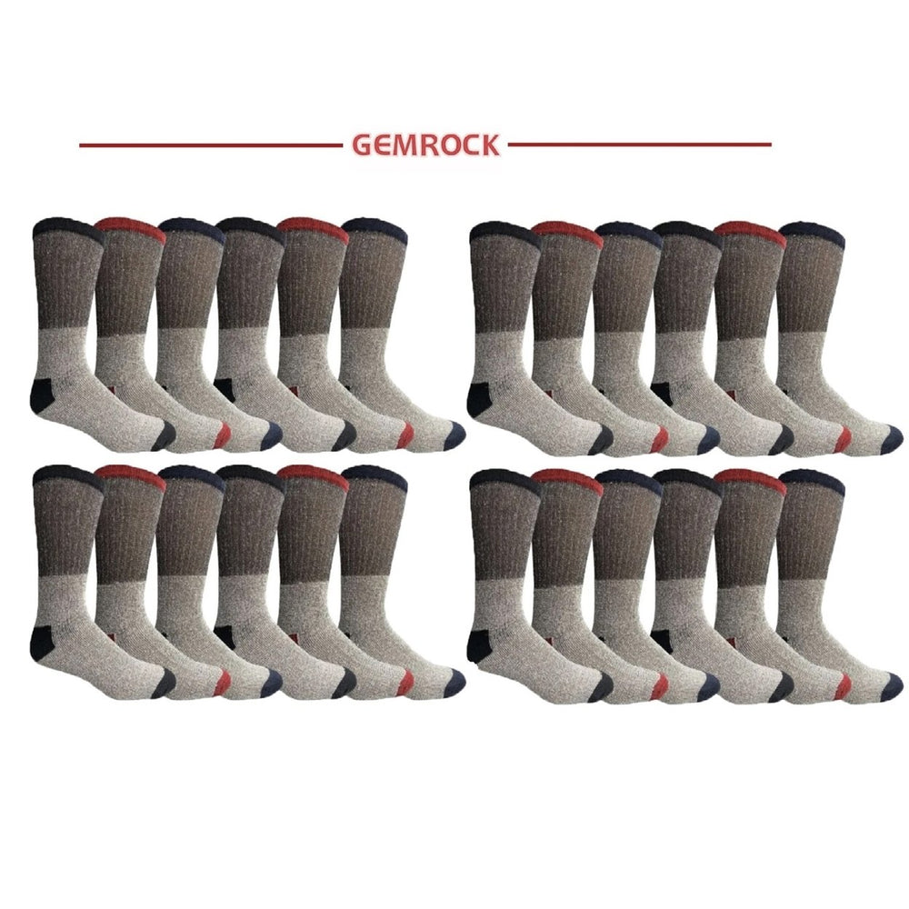 12/24-Pairs of Randomly Selected Mens Winter Warm Big and Tall Cozy Thermal Boot Socks Durable for Cold Weather Image 2