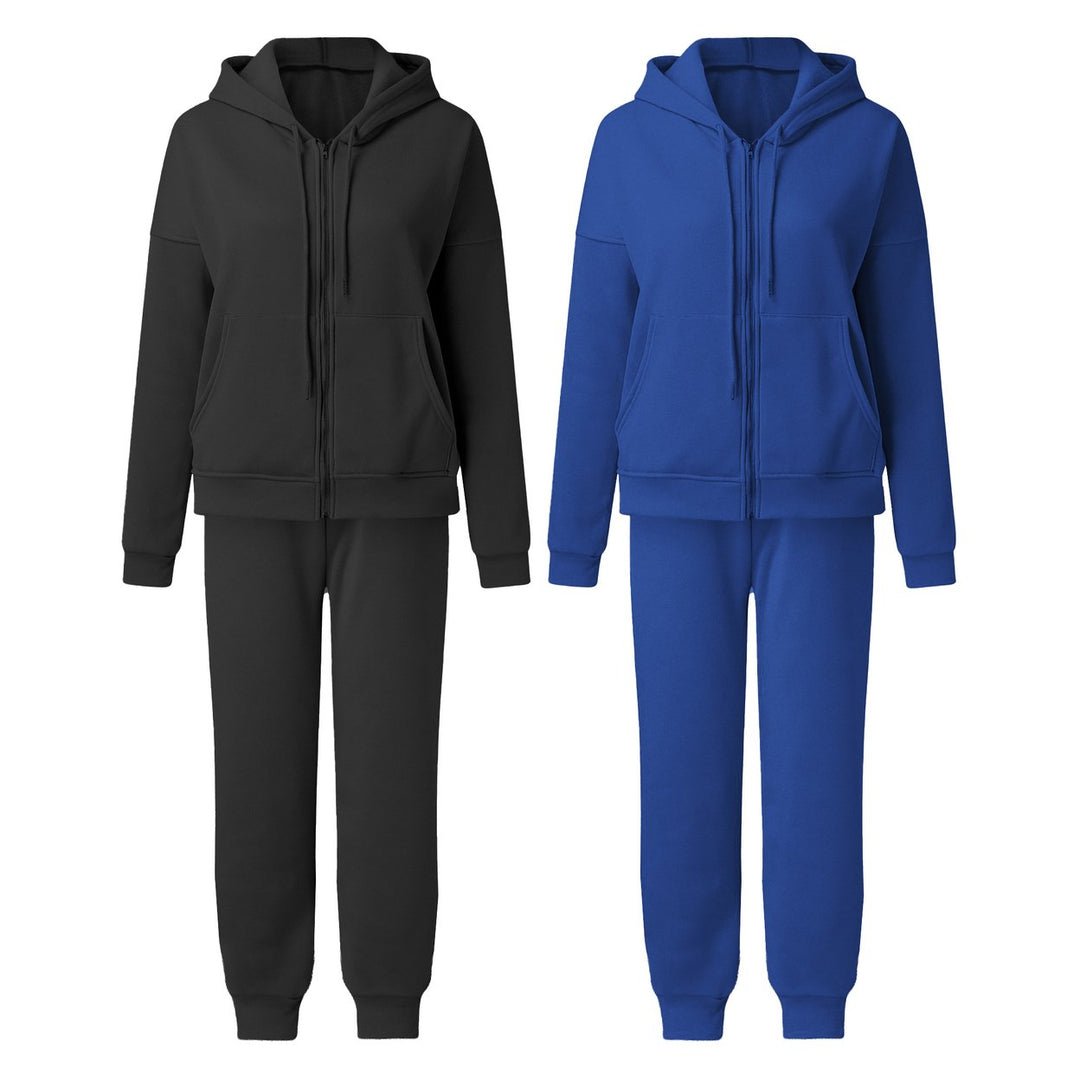 4-Piece Womens Full Zip Fleece Set Cozy Hoodie and Jogger perfect for Lounging and Outdoors Image 10