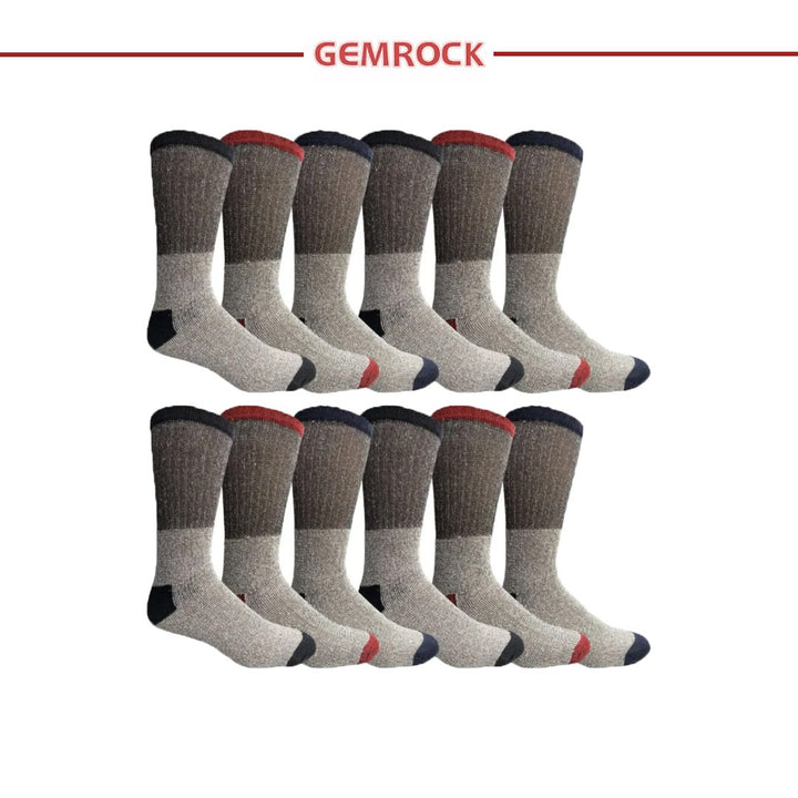 12/24-Pairs of Randomly Selected Mens Winter Warm Big and Tall Cozy Thermal Boot Socks Durable for Cold Weather Image 4