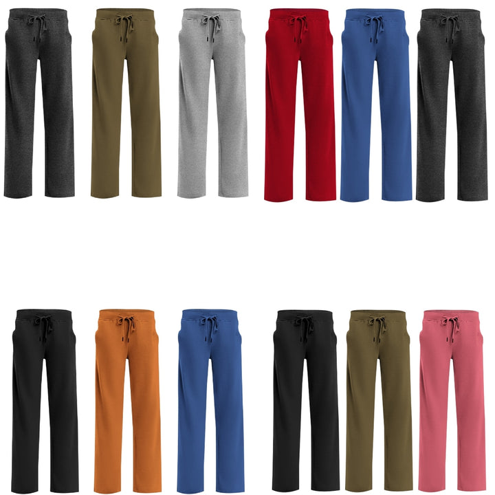 1-Piece Womens Solid and Striped Sweatpants Comfy with Elastic Waist and Side Pockets Image 9