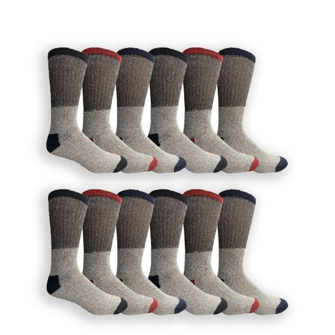 6-Pairs of Randomly Selected Mens Winter Warm Big and Tall Cozy Thermal Boot Socks Durable for Cold Weather Image 4