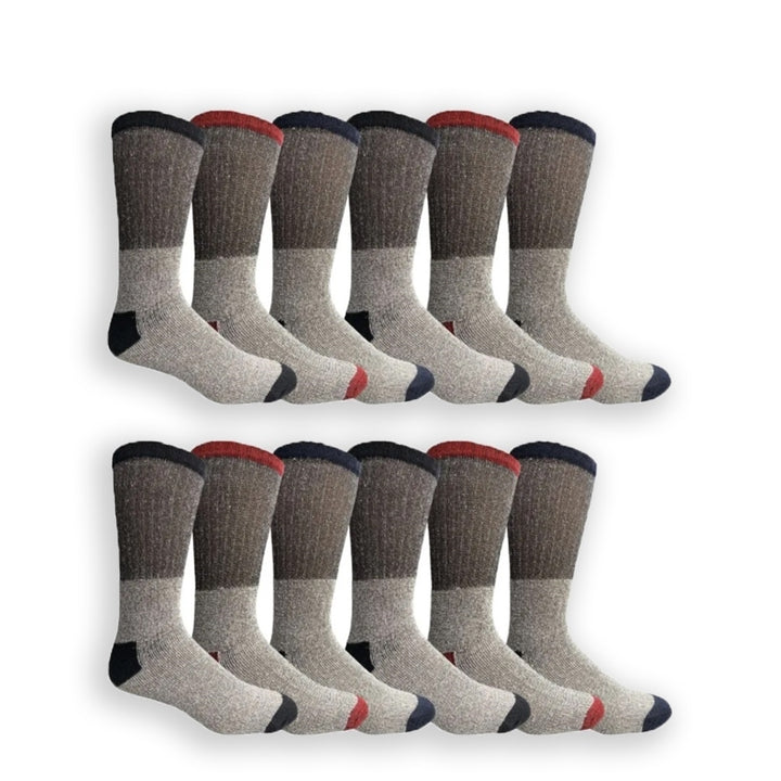 6-Pairs of Randomly Selected Mens Winter Warm Big and Tall Cozy Thermal Boot Socks Durable for Cold Weather Image 4