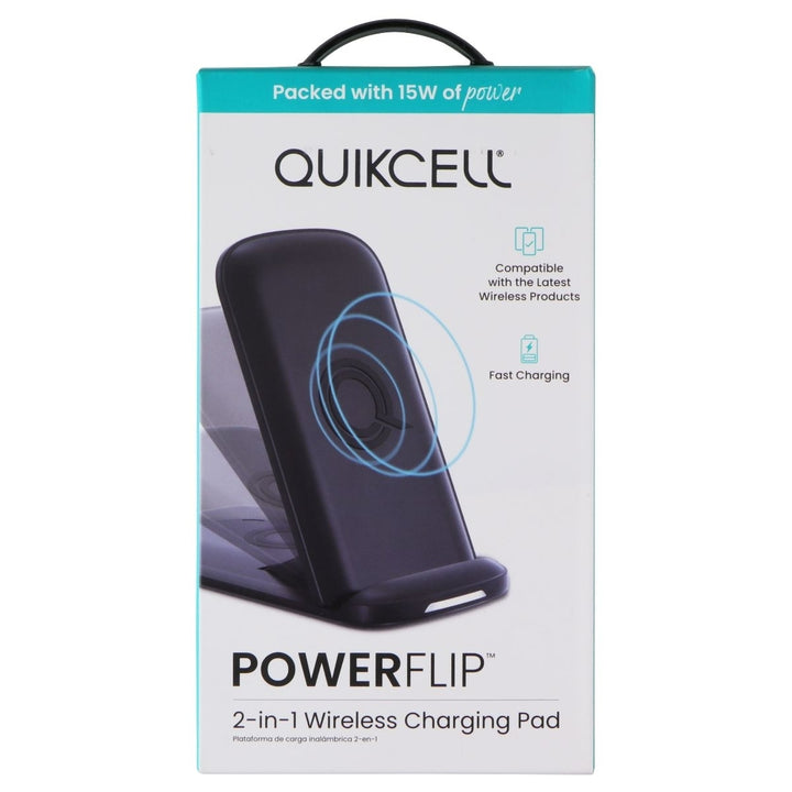 Quikcell (15W) Power Flip 2-in-1 Wireless Charging Pad - Black Image 1