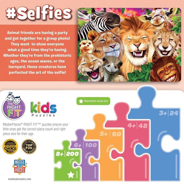 Selfies Safari Sillies 200 Piece Jigsaw Puzzle for Ages 8+ 19x14 Inches Image 3