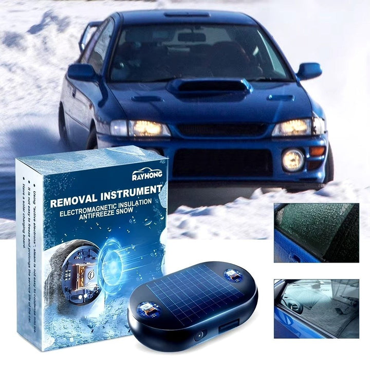 Car Window Snow Remover - USB/Solar Powered Anti-Ice Deicing Defroster 5-12V Image 1