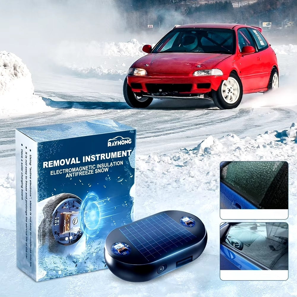 Car Window Snow Remover - USB/Solar Powered Anti-Ice Deicing Defroster 5-12V Image 3