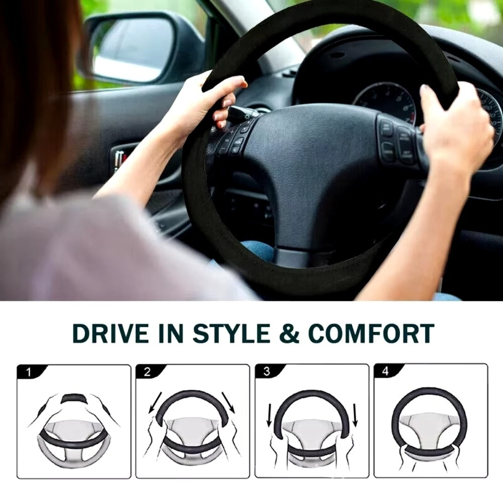 12V Heated Steering Wheel Cover - Winter Anti-Slip Hand Warmer Car Accessory Image 7