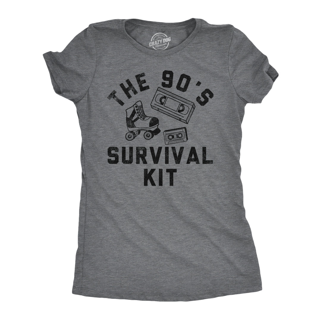 Womens Funny T Shirts The 90s Survival Kit Sarcastic Retro Graphic Tee For Ladies Image 4