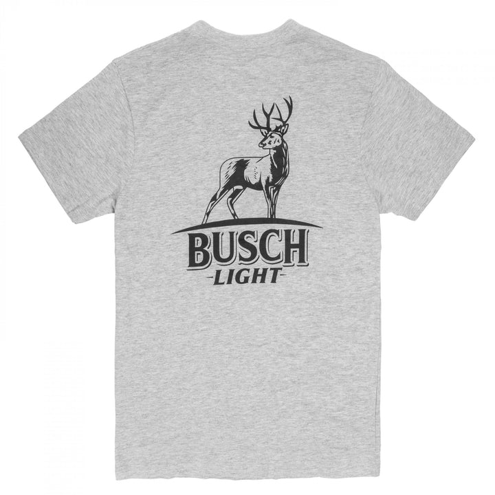 Busch Light Deer Grey Colorway Front and Back Print T-Shirt Image 3