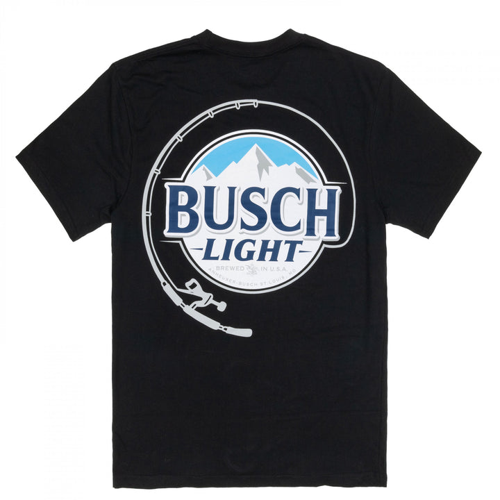 Busch Light Fishing Pole Front and Back Print T-Shirt Image 3