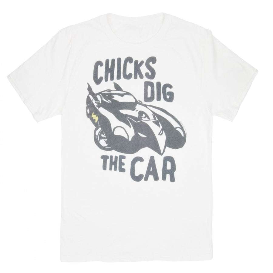 Batman Chicks Dig the Car Batmobile 1990 T-Shirt Image 1