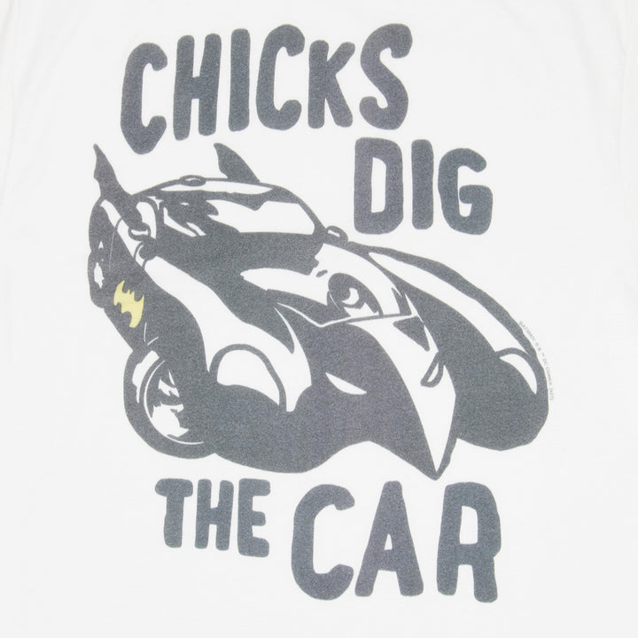 Batman Chicks Dig the Car Batmobile 1990 T-Shirt Image 2