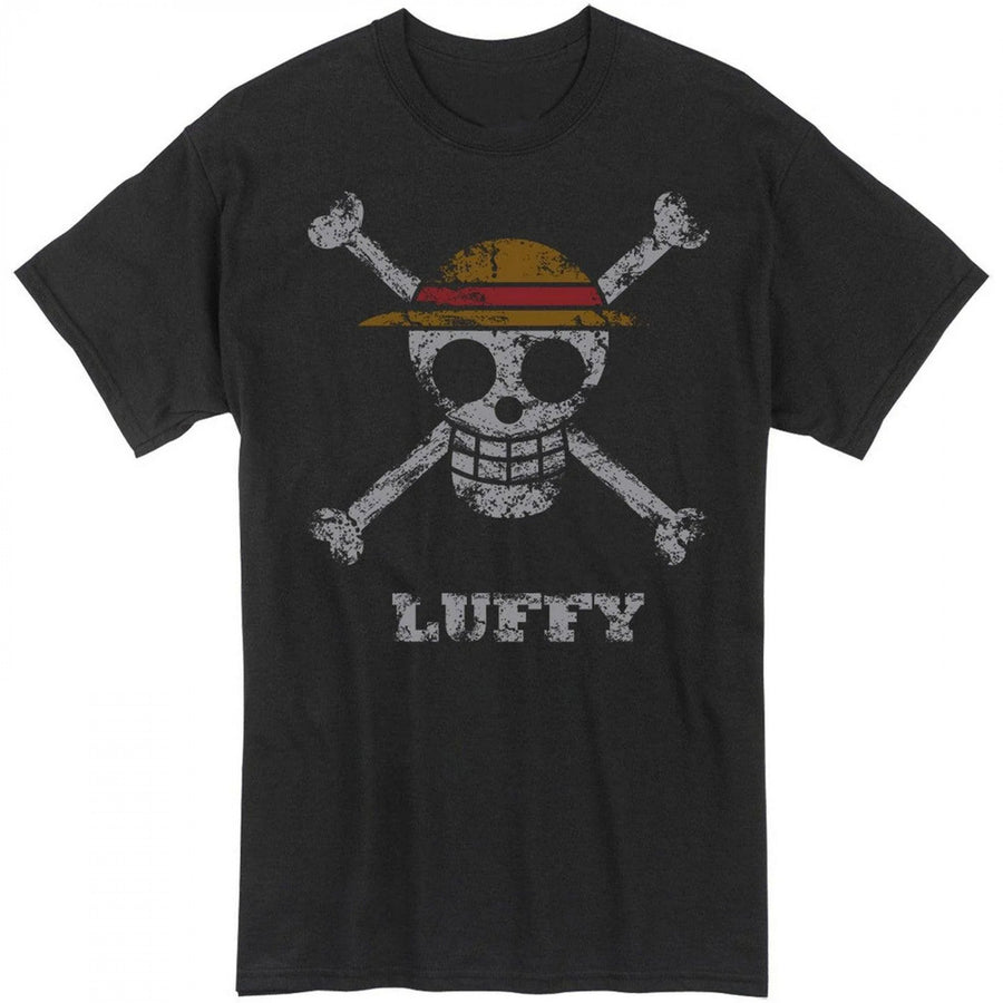 One Piece Distressed Straw Hat Crew Mens T-Shirt Image 1