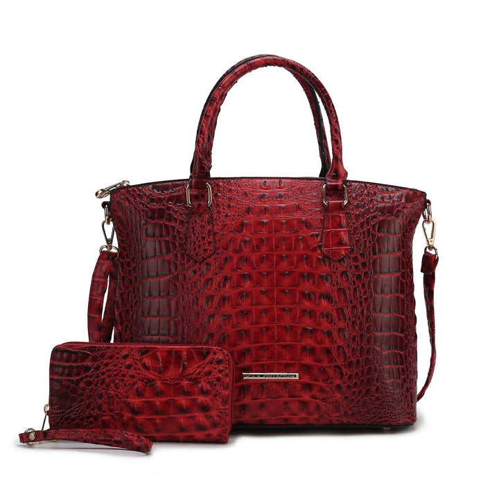 Liora Croc Embossed Tote Bag and Set Image 7