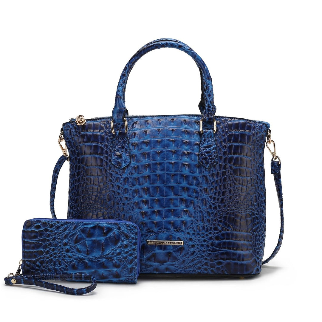 Liora Croc Embossed Tote Bag and Set Image 8