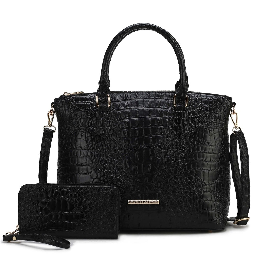 Liora Croc Embossed Tote Bag and Set Image 2