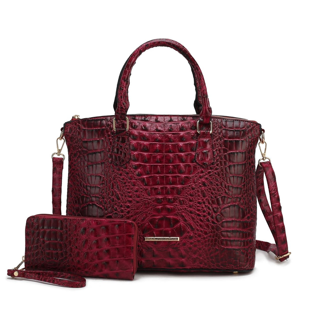 Liora Croc Embossed Tote Bag and Set Image 1