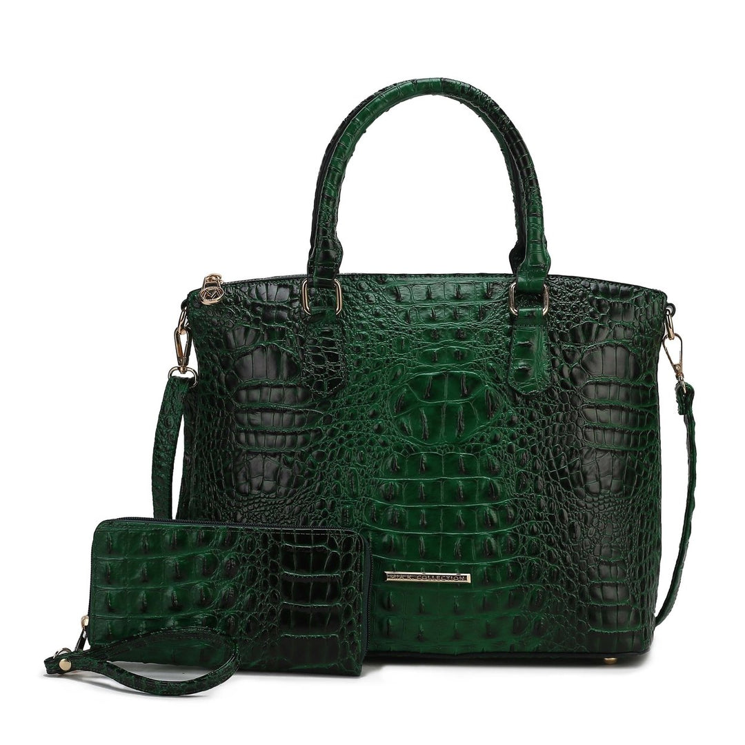 Liora Croc Embossed Tote Bag and Set Image 4