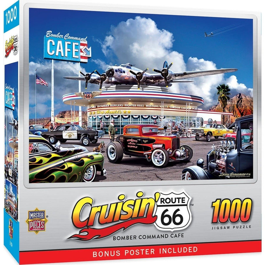 MasterPieces 1000 Piece Cruisin Route 66 Jigsaw Puzzle Dan Hatala Art 19.25x26.75 Image 1