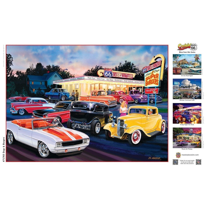 Cruisin Route 66 - Dogs and Burgers 1000 Piece Jigsaw Puzzle Image 4