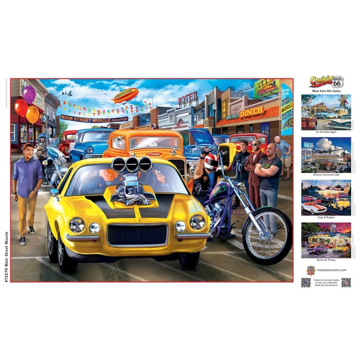 Cruisin Route 66 - Main Street Muscle 1000 Piece Jigsaw Puzzle Image 4