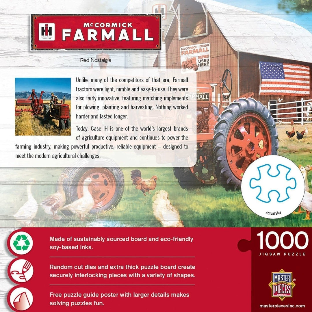 Farmall Red 1000 Piece Jigsaw Puzzle 19.25x26.75 Eco-Friendly Chipboard Image 3