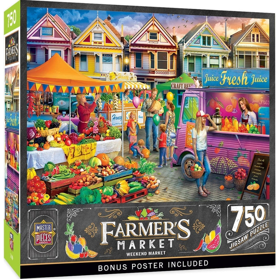 MasterPieces Farmers Market 750 Piece Jigsaw Puzzle 18x24 Eco-Friendly Chipboard Image 1