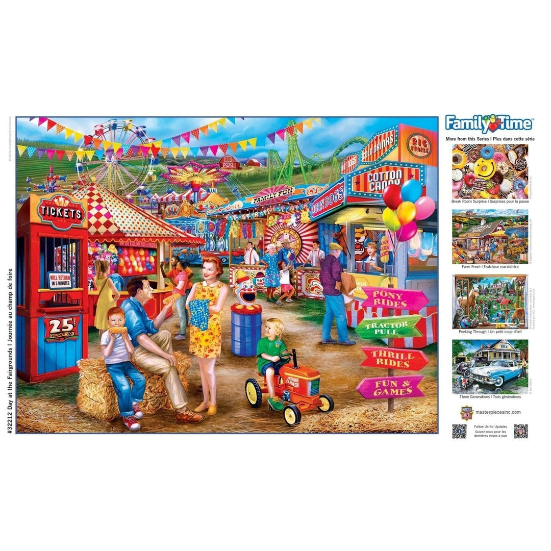 Family Time Day at the Fairgrounds 400 Piece Jigsaw Puzzle Colorful Fun Kids Image 4