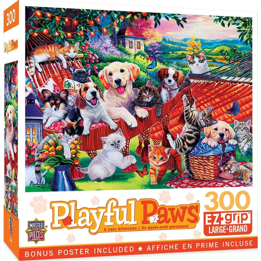 Playful Paws - A Lazy Afternoon 300 Piece EZ Grip Jigsaw Puzzle Image 1