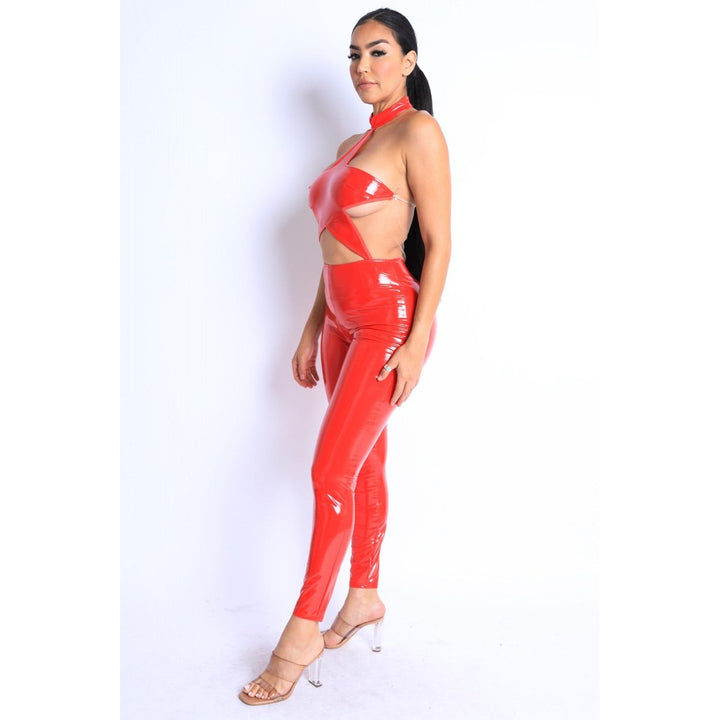 Star Point Sheer Mesh Mix Jumpsuit Image 3