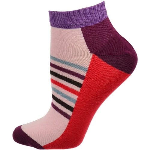 Striped Colorful Vibrant Ankle 2 Pr. Pack Cotton Socks Image 6