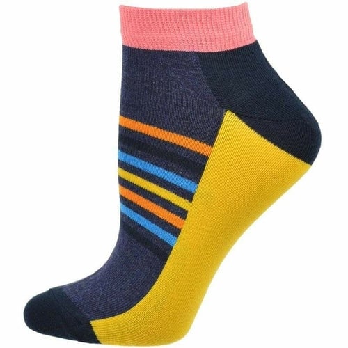 Striped Colorful Vibrant Ankle 2 Pr. Pack Cotton Socks Image 9