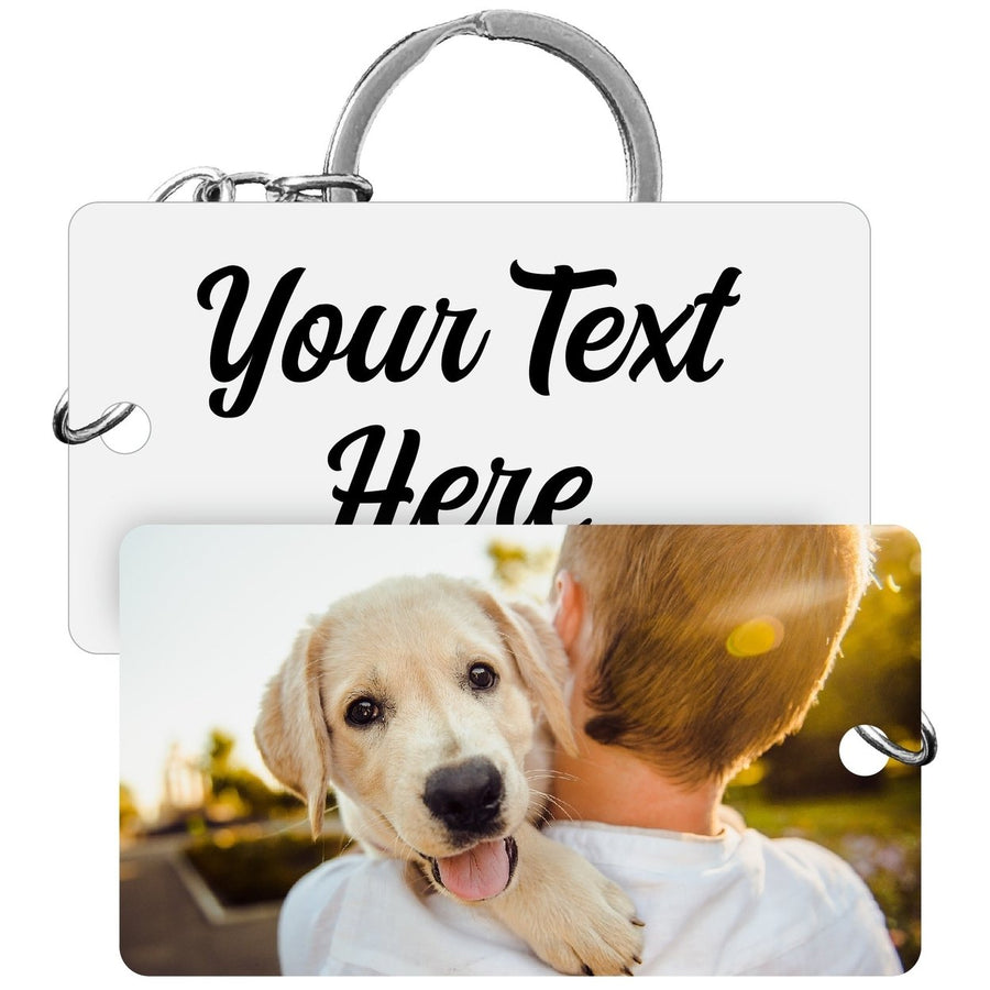 Custom Acrylic Keychain 1.5" x 2.75" Personalized with your picture and custom text Image 1