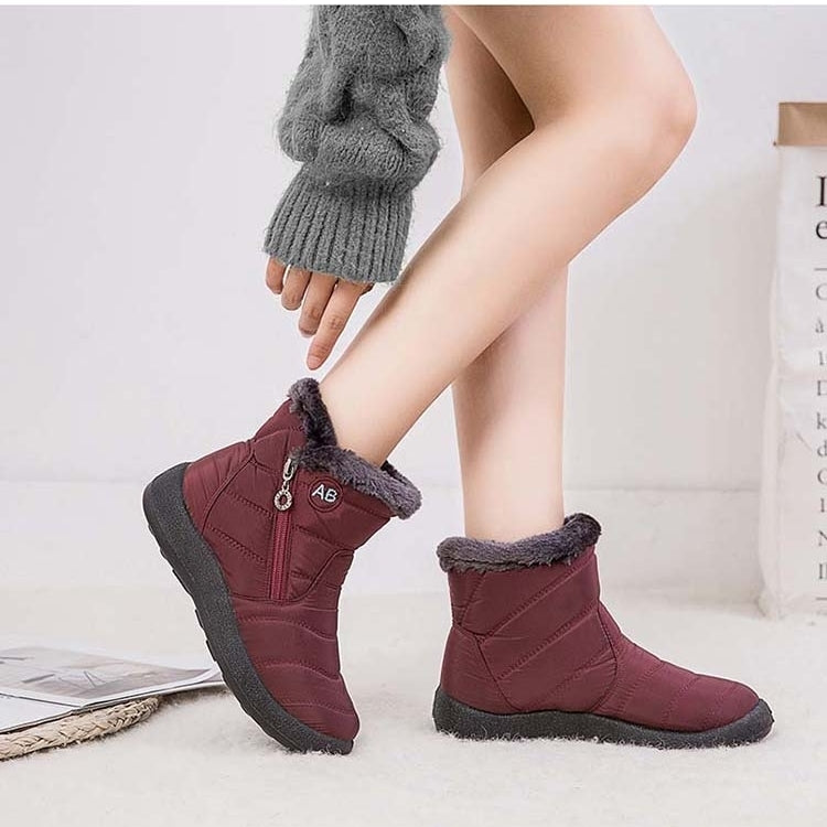 Snow Women Boots Comfortable Womens Boots Waterproof Women Shoes Zipper Shoes Woman Soft faux Womens Winter Boots Botas Image 4