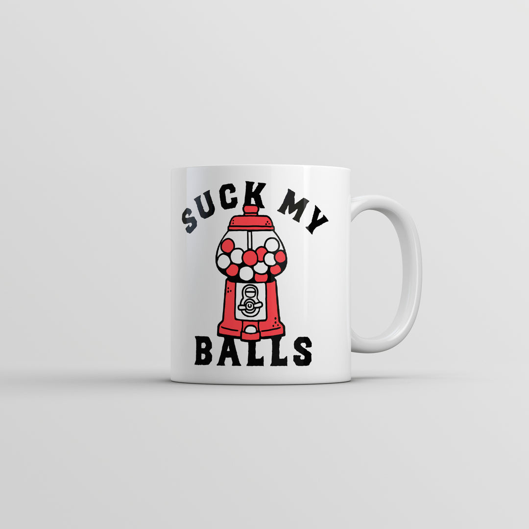 Suck My Balls Mug Funny Sarcastic Gumball Candy Graphic Coffee Cup-11oz Image 1