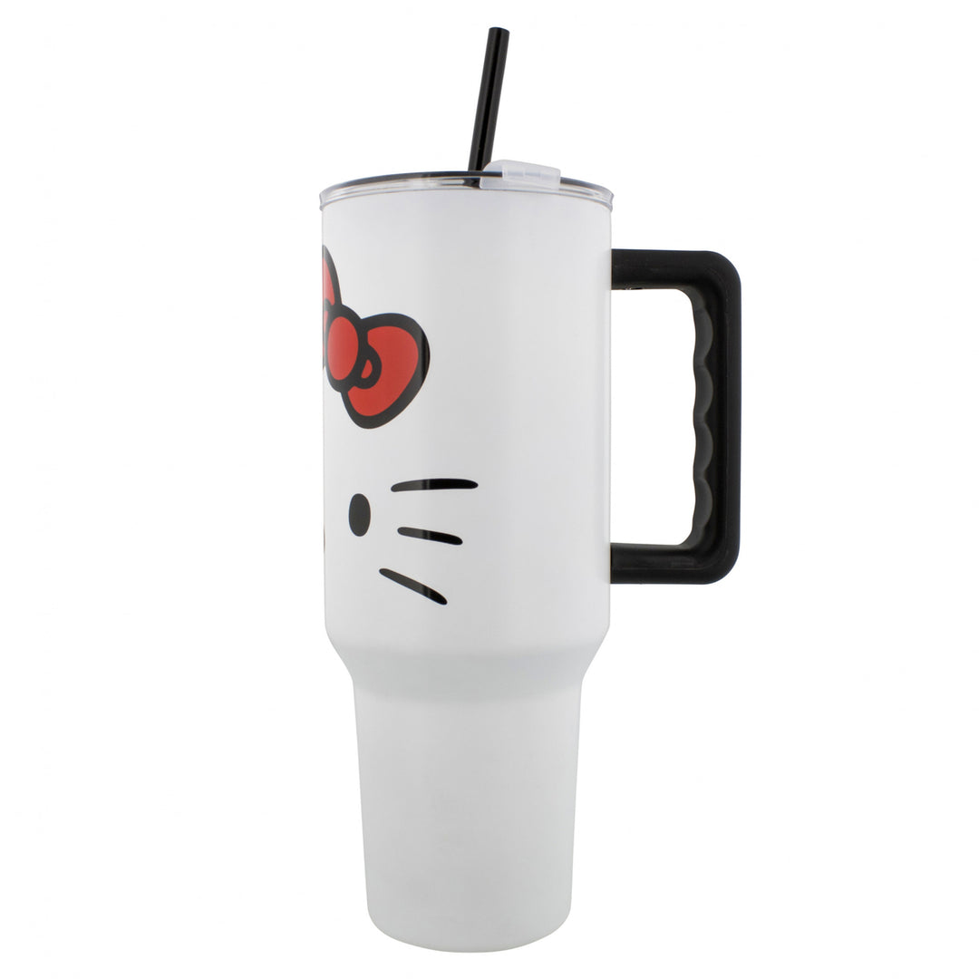 Hello Kitty Big Face Stainless Steel 40 oz Tumbler with Lid and Straw Image 3