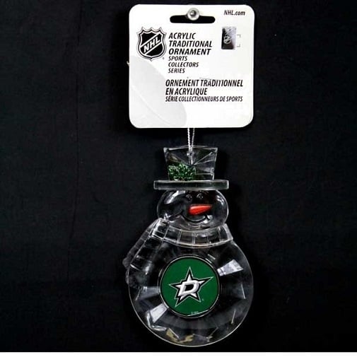 Dallas Stars NHL Acrylic Traditional Snowman Ornament Image 1