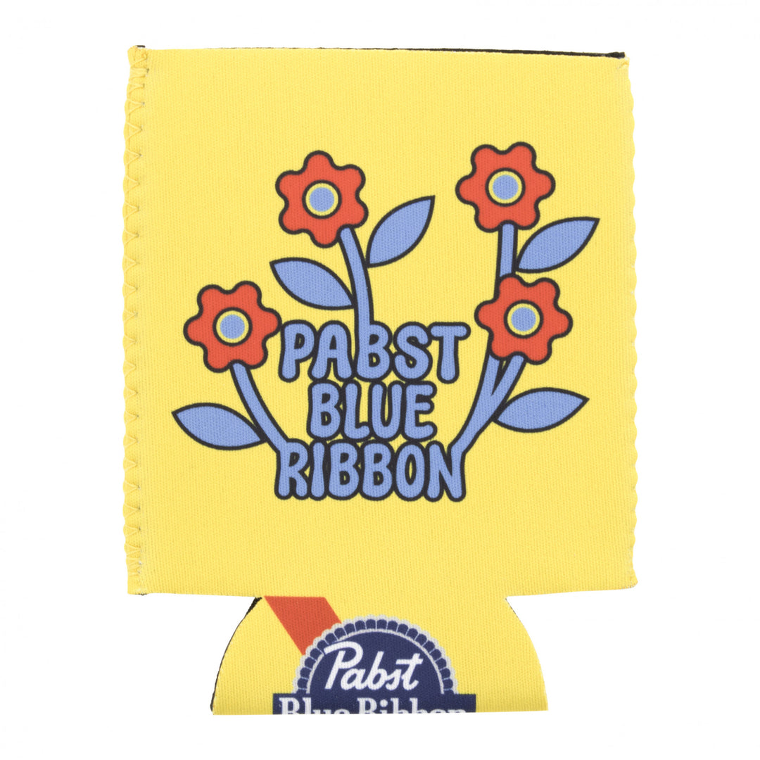 Pabst Blue Ribbon PBR Flower Garden Can Cooler Image 1