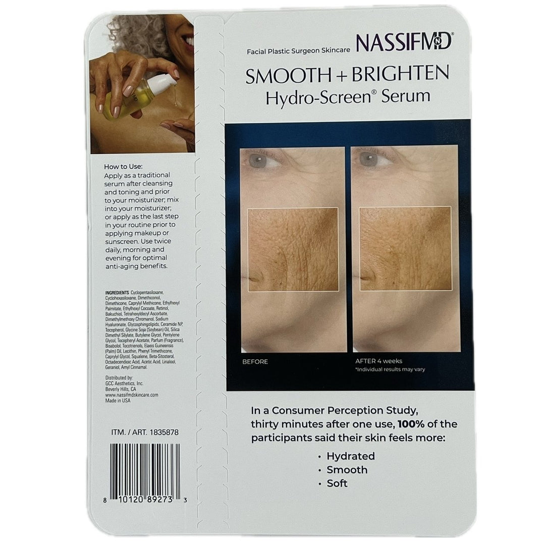 NassifMD Hydro-Screen Serum Firm + Hydrate 2 Fluid Ounce + 0.17 Fluid Ounce Image 4