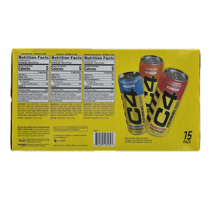 C4 Performance Zero Sugar Energy Drink Variety Pack 12 Fluid Ounce (15 Count) Image 4