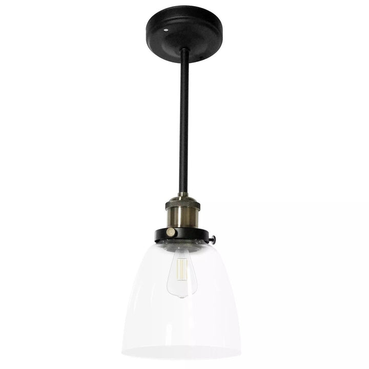 12V RV Glass Shade LED Pendant Light Fixture with Edison Bulb Matte Black Image 4