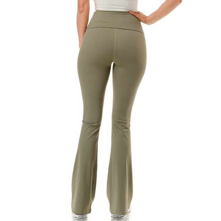 Super High Waist Premium Yoga Flare Pants Image 4