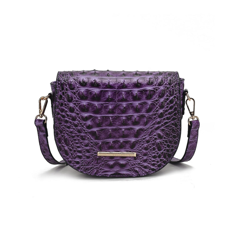 Amalia Solid Croc Crossbody Bag Image 1