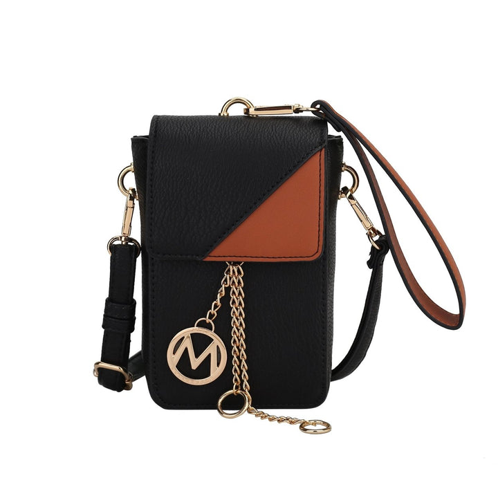 MKFCollection Hannah Phone Crossbody Bag - Vegan Leather Designer Handbag Image 3