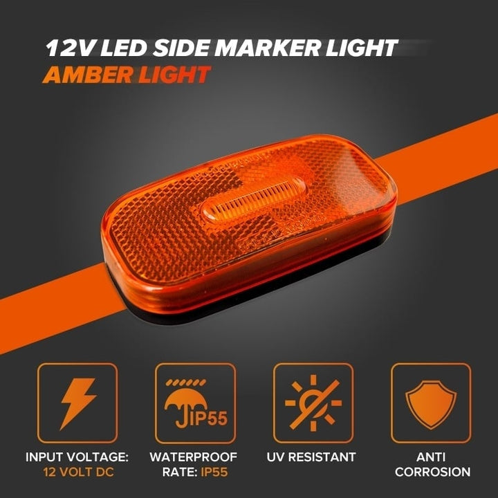 3.9" LED Amber Side Marker Light for RV Trailer Waterproof Low Power DOT Approved Image 4